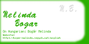 melinda bogar business card