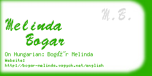 melinda bogar business card